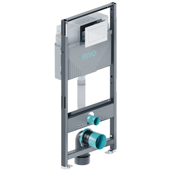 Инсталляция для унитаза со сливным баком RIVO Set A + Панель смыва RIVO Touch Line Белый глянцевый, 200001.4