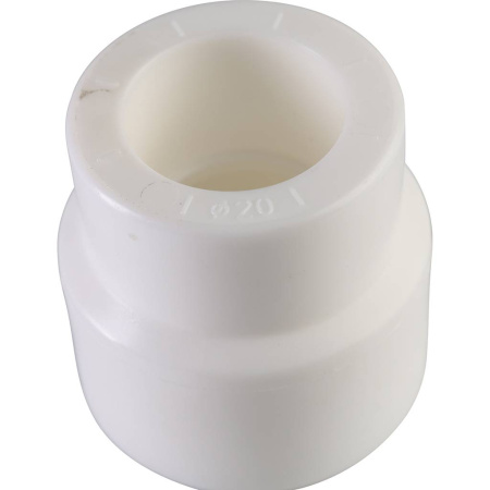 Политэк 25х20 Муфта переходная внутр./внутр. для полипропиленовых труб под сварку (цвет белый)