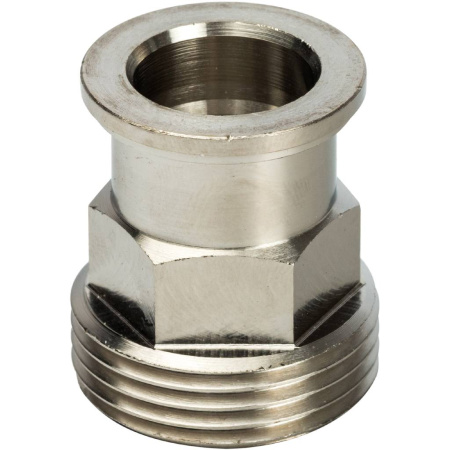 STOUT Разъемное соединение с плоским уплотнением и обратным клапаном, никелированное 3/4"