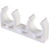 Политэк d=20 Двойное крепление для полипропиленовых труб под сварку (цвет белый)