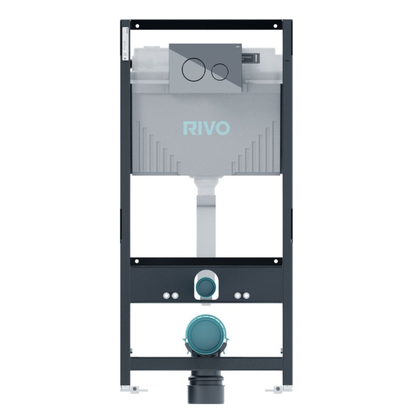 Инсталляция для унитаза со сливным баком RIVO Set A + Панель смыва RIVO Touch Neo Хром глянцевый, 200001.1