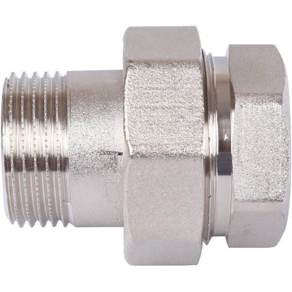 STOUT Разъемное соединение "американка" ВН, никелированное, уплотнение под гайкой по плоскости, 1?