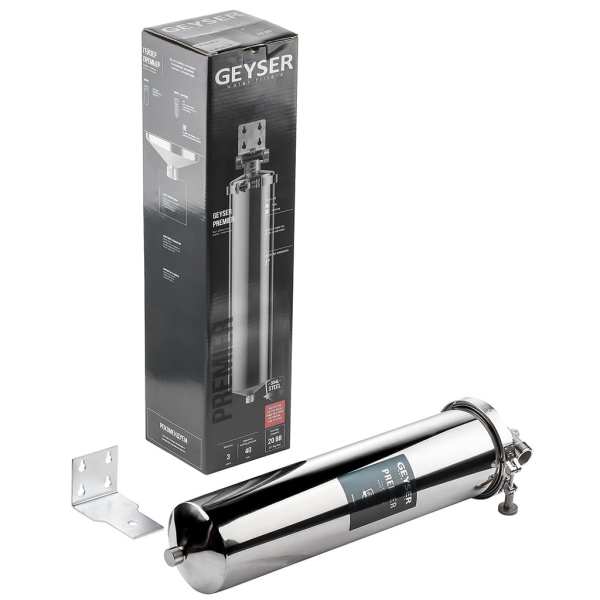 Гейзер 50755 премьер 20BB нерж. сталь для хол. и горячей воды со сливом 1"