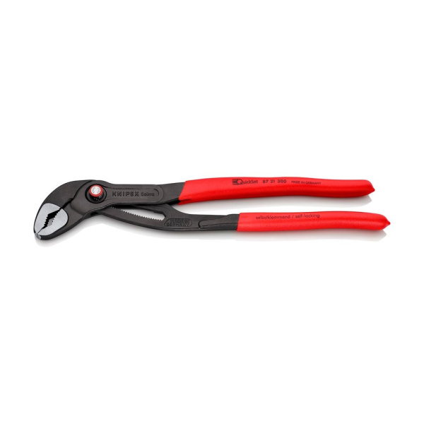 Клещи KNIPEX COBRA QuickSet переставные, зев 70 мм, длина 300 мм, фосфатированные, обливные ручки, KN-8721300