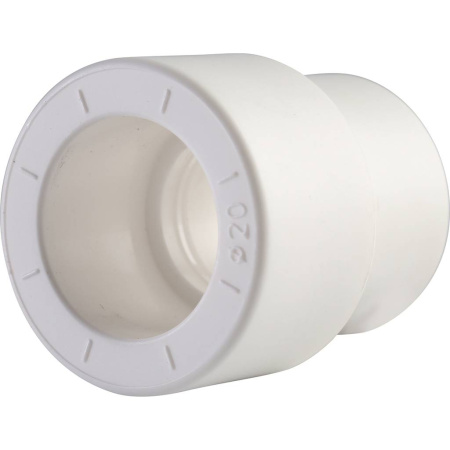 Политэк 25х20 Муфта переходная внутр./наруж. для полипропиленовых труб под сварку (цвет белый)