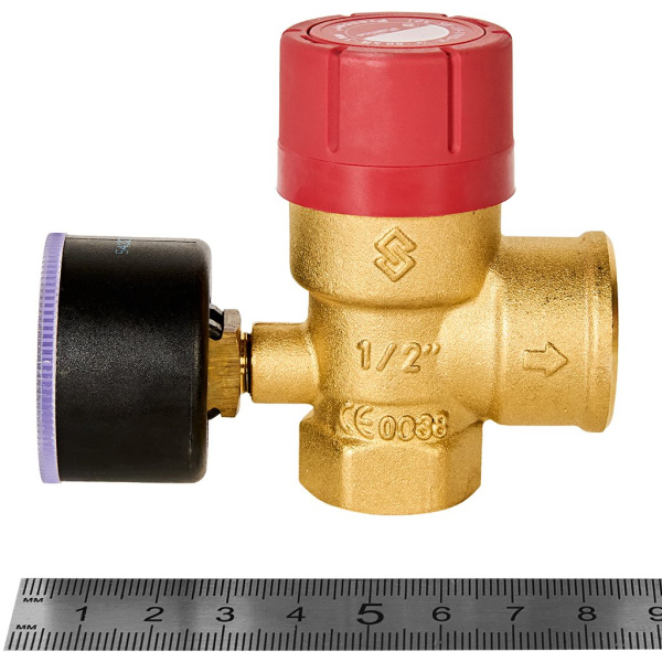 Распродажа: *27686 Flamco Предохранительный клапан с манометром'Prescomano 1/2 x 3/4 - 3bar TRD, 27686