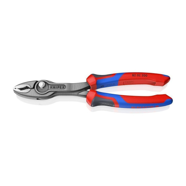 Клещи KNIPEX TwinGrip с фронтальным и боковым захватами, зев 4-22 мм, длина 200 мм, 2-комп ручки, KN-8202200