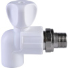 Политэк 20х1/2" Кран шаровой для радиатора угловой для полипропиленовых труб под сварку (цвет белый)