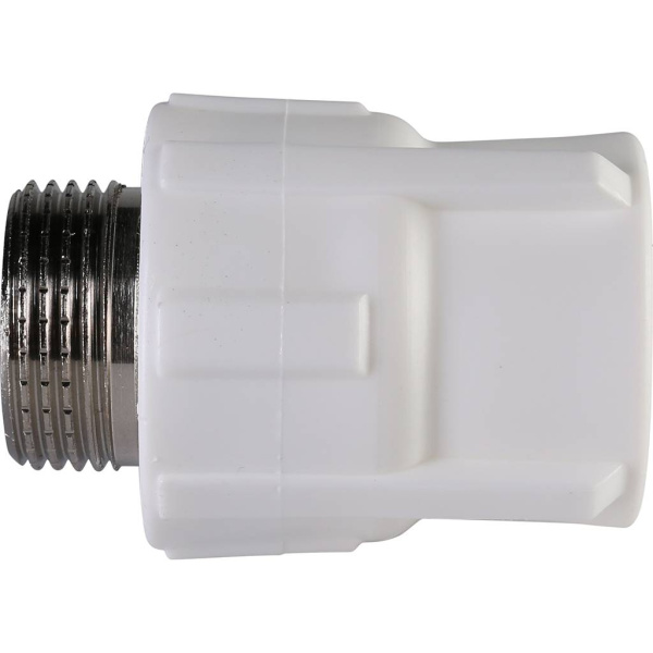 Политэк 25х3/4" Муфта комбинированная наруж. резьба для полипропиленовых труб под сварку (цвет белый)