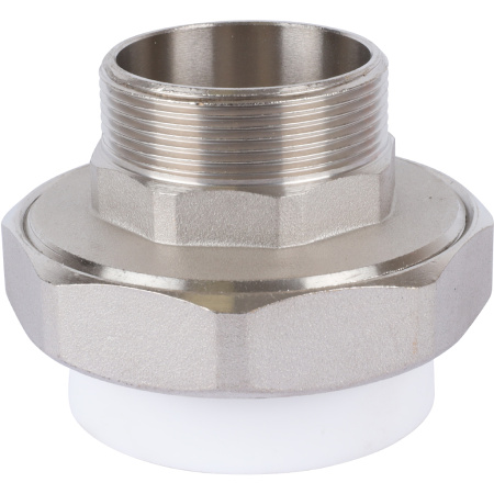 Политэк Политэк White fittings 63х2" Муфта разъемная с наружной резьбой для полипропиленовых труб под сварку (цвет белый)