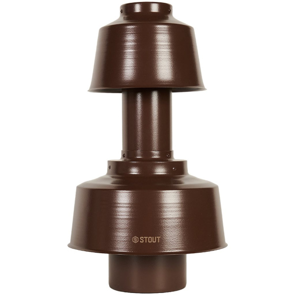 STOUT SCR-8012-800022 STOUT Оголовок вертикальный с ветрозащитой конденсац. коакс. D80(п)/125(п) КОРИЧНЕВЫЙ широкий, SCR-8012-800022