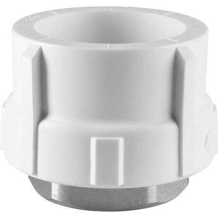 Политэк 63x2" Муфта комбинированная под шестигранник внутр. резьба для полипропиленовых труб под сварку (цвет белый)
