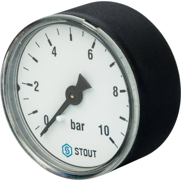Манометр аксиальный STOUT корпус Dn 80 мм 1/2 , 0...16 бар, кл.2.5, SIM-1009-801615