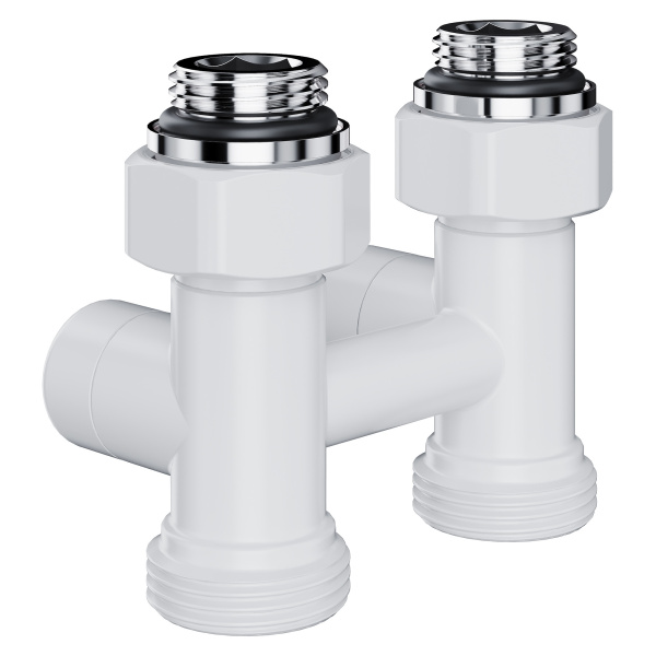 Узел нижнего подключения Royal Thermo Design прямой 1/2"х3/4" EK (белый)