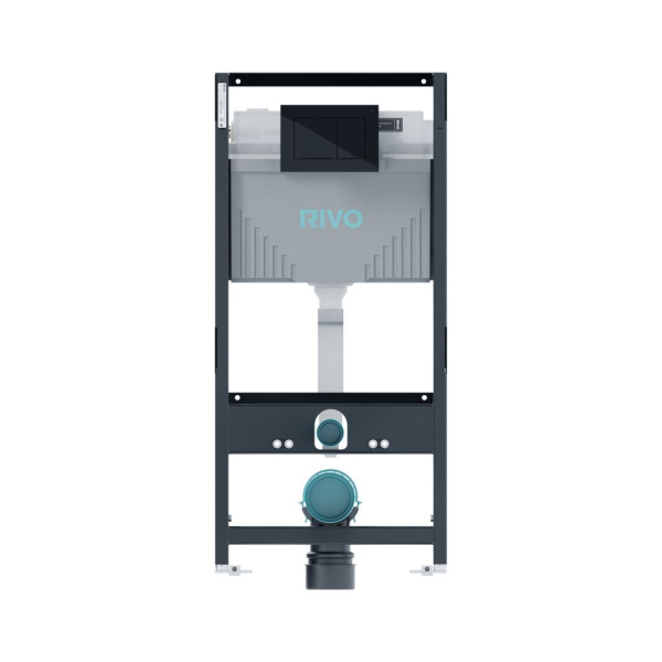 Инсталляция для унитаза со сливным баком RIVO Set A + Панель смыва RIVO Touch Line Черный глянцевый, 200001.6