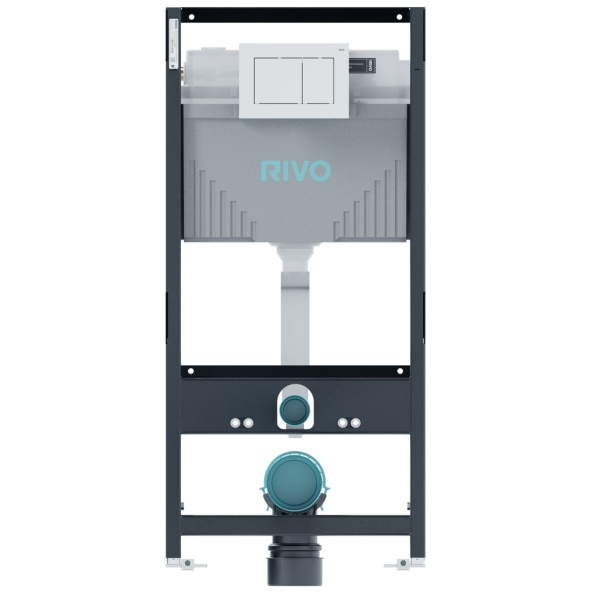 Инсталляция для унитаза со сливным баком RIVO Set A + Панель смыва RIVO Touch Line Белый глянцевый, 200001.4