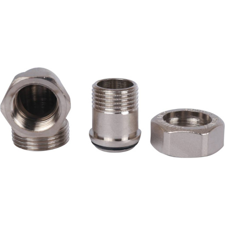 STOUT Разъемное угловое соединение "американка" ВН, уплотнение под гайкой o-ring кольцо, никелированное 1/2