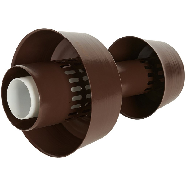 STOUT SCR-8012-800022 STOUT Оголовок вертикальный с ветрозащитой конденсац. коакс. D80(п)/125(п) КОРИЧНЕВЫЙ широкий, SCR-8012-800022