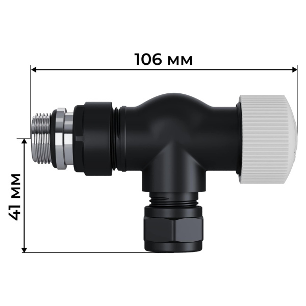 Набор термостатический осевой Royal Thermo Design Pro 15мм М30х1,5 (Черный)