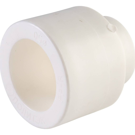 Политэк 50х25 Муфта переходная внутр./наруж. для полипропиленовых труб под сварку (цвет белый)