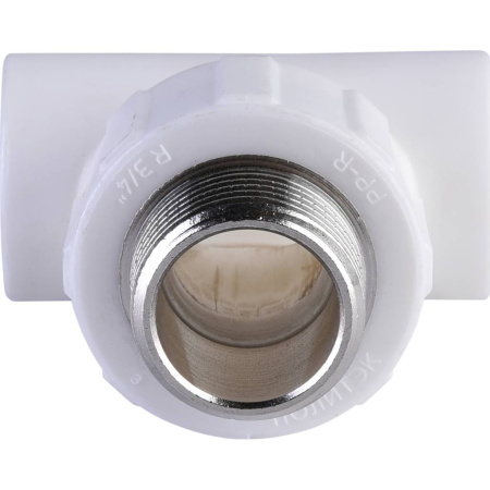 Политэк 20x3/4" Тройник с наружной резьбой для полипропиленовых труб под сварку (цвет белый)