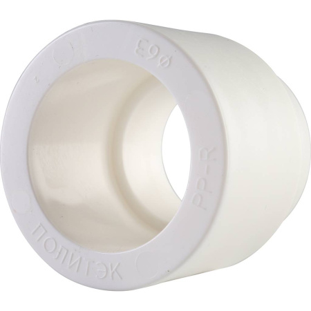 Политэк 63х40 Муфта переходная внутр./наруж. для полипропиленовых труб под сварку (цвет белый)