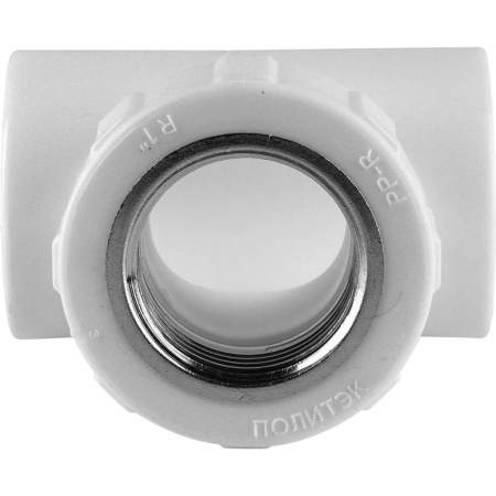 Политэк 32х1" Тройник с внутренней резьбой для полипропиленовых труб под сварку (цвет белый)