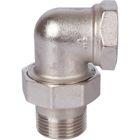 STOUT Разъемное угловое соединение "американка" ВН, никелированное 1"