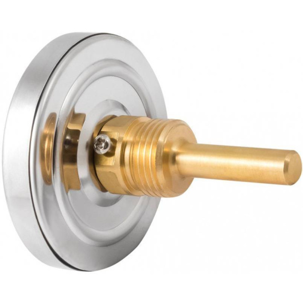 РОСМА БТ-51.211(0-160С)G1/2.64.1,5 ТЕРМОМЕТР биметалл. 100 мм, ТИП - БТ-51 корпус - хромированная сталь, шток осевой 64х6мм - нерж.сталь, 0-160C, c гильзой (латунь) G1/2, кл. 1,5