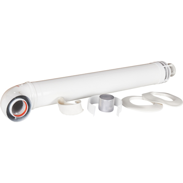 ROMMER RCA-6010-210900 Комплект дымохода СТАНДАРТ 60/100 - 900мм (Baxi (кроме ECO Nova/Classic), Ariston, Vaillant, Viessmann, Kiturami, Mizudo, Beretta, Oasis, Wolf, Haier, Tiberis, DeDietrich, Arderia ) хомут в комплекте + втулка D60 L-50