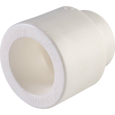 Политэк 40х20 Муфта переходная внутр./наруж. для полипропиленовых труб под сварку (цвет белый)