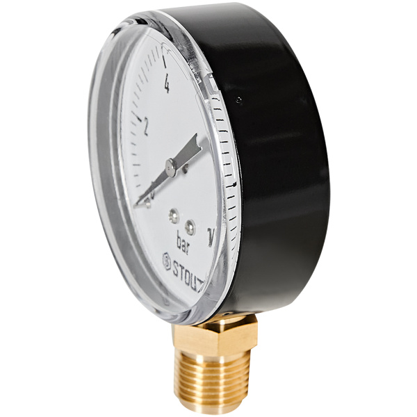 Манометр радиальный STOUT корпус Dn 80 мм 1/2 , 0...10 бар, кл.2.5, SIM-1010-801015