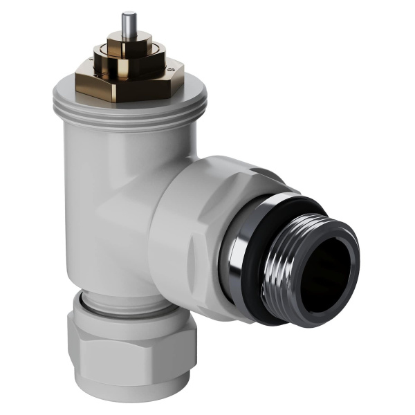 Набор термостатический угловой Royal Thermo Design Pro 15мм М30х1,5 (Белый)