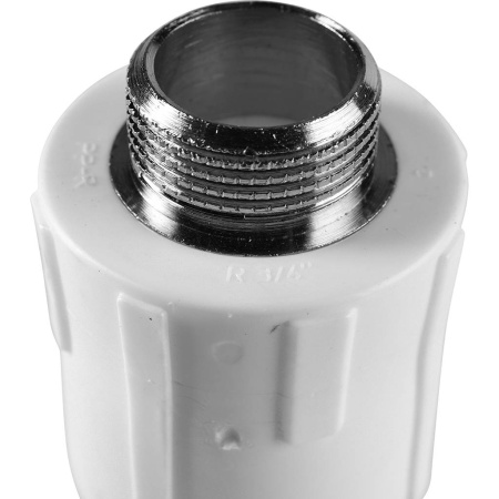 Политэк 32х3/4" Муфта комбинированная наруж. резьба для полипропиленовых труб под сварку (цвет белый)