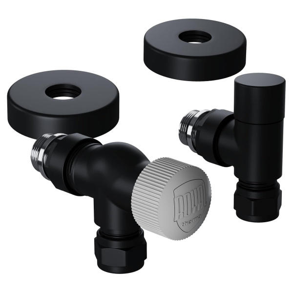 Набор термостатический осевой Royal Thermo Design Pro 15мм М30х1,5 (Черный)