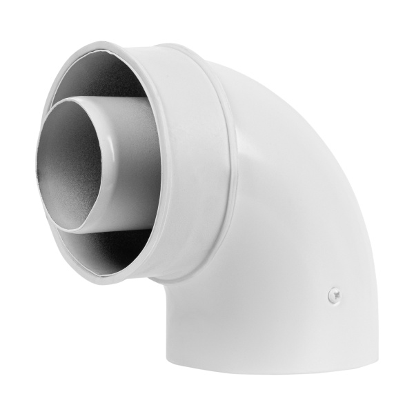 Отвод коаксиальный промежуточный Royal Thermo 60/100, 90 гр. M/M, подкл. через хомут