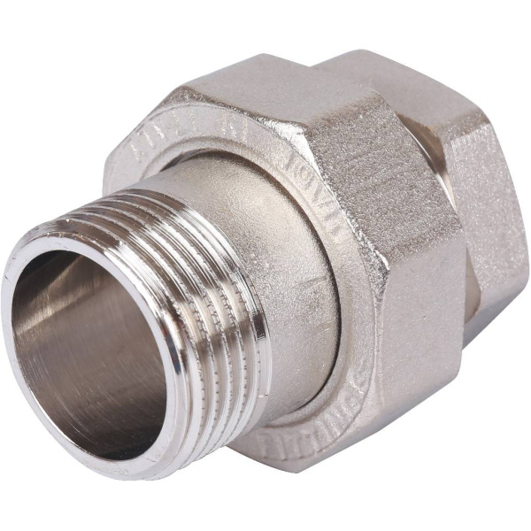 STOUT Разъемное соединение "американка" ВН, никелированное, уплотнение под гайкой по плоскости, 1?