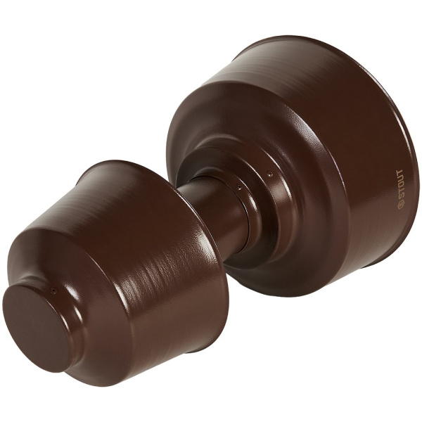 STOUT SCR-8012-800022 STOUT Оголовок вертикальный с ветрозащитой конденсац. коакс. D80(п)/125(п) КОРИЧНЕВЫЙ широкий, SCR-8012-800022
