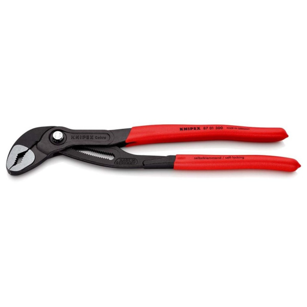Клещи KNIPEX COBRA переставные, зев 70 мм, длина 300 мм, фосфатированные, обливные ручки, KN-8701300