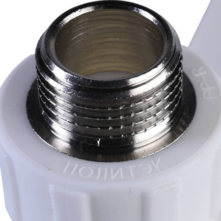 Политэк 20х1/2" Настенный комплект с наружной резьбой для смесителя для полипропиленовых труб под сварку (цвет белый)