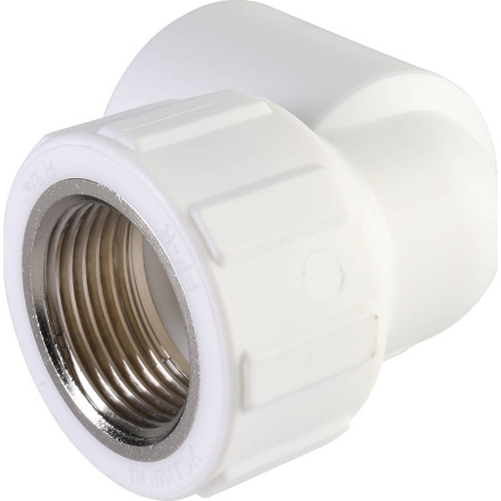 Политэк 25x3/4" Угольник с внутренней резьбой для полипропиленовых труб под сварку (цвет белый)