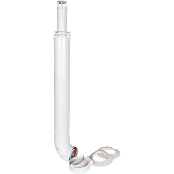 ROMMER RCA-6010-211000 Комплект дымохода АНТИЛЕД 60/100 - 1000мм (Baxi (кроме ECO Nova/Classic), Viessmann, Kiturami, Mizudo, Beretta, Oasis, Wolf, Tiberis, DeDietrich ) хомут в комплекте