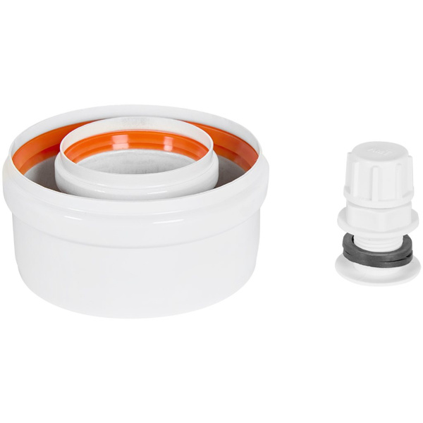 STOUT SCR-6010-000021 STOUT Конденсатоотводчик Т-образный традиц. коакс. D60(п-м)/100(п-м) с заглушкой и патрубком, SCR-6010-000021