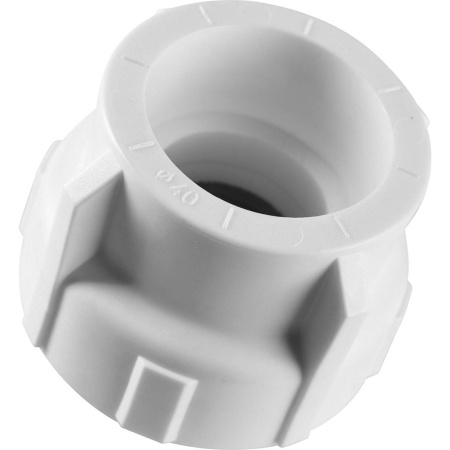 Политэк 40x1 1/4" Муфта комбинированная под шестигранник внутр. резьба для полипропиленовых труб под сварку (цвет белый)