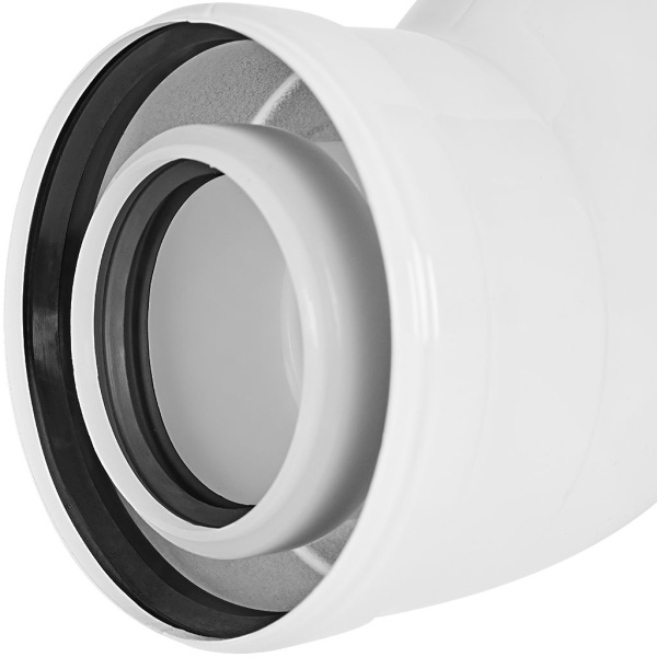 STOUT SCR-8610-000045 STOUT Отвод 45° конденсац. коакс. D60(п-м)/100(п-м), SCR-8610-000045