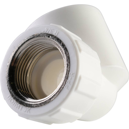 Политэк 32x3/4" Угольник с внутренней резьбой для полипропиленовых труб под сварку (цвет белый)