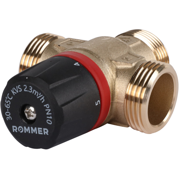 ROMMER RVM-1131-236525 ROMMER Термостатический смесительный клапан для систем отопления и ГВС 1  НР 30-65°С KV 2,3 (центральное смешивание)