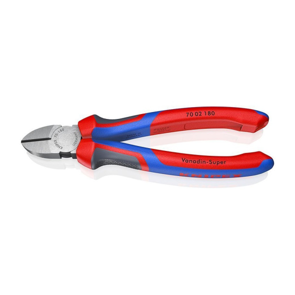 Бокорезы KNIPEX, 180 мм, фосфатированные, 2-комп ручки, KN-7002180