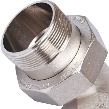 STOUT Разъемное угловое соединение "американка" ВН, уплотнение под гайкой o-ring кольцо, никелированное 2"