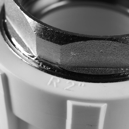 Политэк 63x2" Муфта комбинированная под шестигранник внутр. резьба для полипропиленовых труб под сварку (цвет белый)